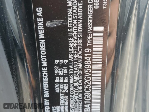 2016 BMW 2 Series 228i xDrive with VIN WBA1G9C52GV598419, listed as a Copart auction lot 62464515 with 49,793 mi miles and Salvage title. Bid and sale history available at DreamBid. Image 12.
