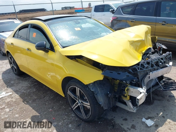 2023 Mercedes-Benz CLA 250 z VIN W1K5J4GB7PN353517, wystawiony jako IAAI lot #42117205 z przebiegiem Nie podano mil oraz . Historia ofert i sprzedaży dostępna na DreamBid. Obrazek 1.