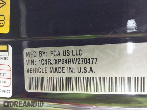 2024 Jeep Wrangler Sahara z VIN 1C4RJXP64RW270477, wystawiony jako IAAI lot #42782122 z przebiegiem Nie podano mil oraz . Historia ofert i sprzedaży dostępna na DreamBid. Obrazek 9.