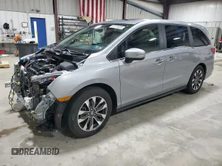 2023 Honda Odyssey EX-L z VIN 5FNRL6H64PB007328, wystawiony jako Copart lot #52418655 z przebiegiem 33 858 mil mil oraz Szkody całkowita. Historia ofert i sprzedaży dostępna na DreamBid. Obrazek 1.