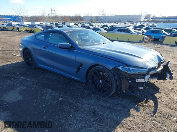 2019 BMW 8 Series M850i xDrive with VIN WBABC4C54KBU96780, listed as a IAAI auction lot 41015686 with 15,451 mi miles and . Bid and sale history available at DreamBid. Image 1.
