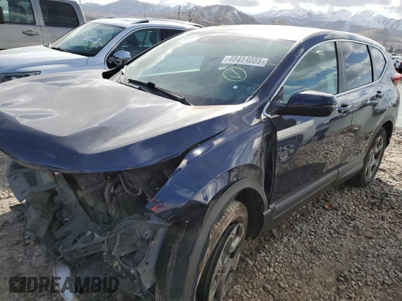 2019 Honda CR-V EX z VIN 5J6RW1H53KA013666, wystawiony jako Copart lot #48414085 z przebiegiem Nie podano mil oraz Szkoda całkowita • Salvage title. Historia ofert i sprzedaży dostępna na DreamBid. Obrazek 1.