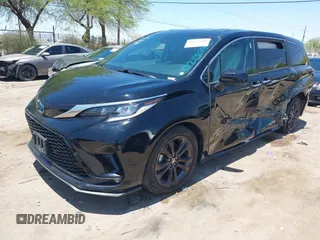 2021 Toyota Sienna XSE with VIN 5TDXRKEC6MS021909, listed as a IAAI auction lot 42432609 with 57,295 mi miles and . Bid and sale history available at DreamBid. Image 2.