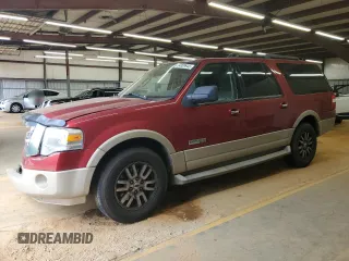 2007 Ford Expedition Max Eddie Bauer z VIN 1FMFK175X7LA18795, wystawiony jako Copart lot #54009945 z przebiegiem 230 646 mil mil oraz Szkoda całkowita • Salvage title. Historia ofert i sprzedaży dostępna na DreamBid. Obrazek 1.