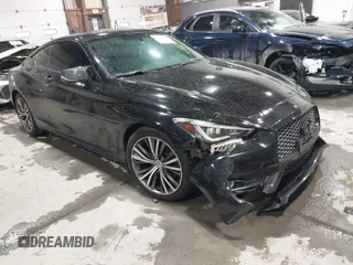 2018 Infiniti Q60 3.0t Luxe with VIN JN1EV7EL9JM391620, listed as a IAAI auction lot 41542908 with 66,027 mi miles and . Bid and sale history available at carsss.com. Image 1.
