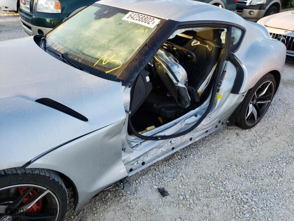 2022 Toyota GR Supra 3.0 with VIN WZ1DB0C04NW047447, listed as a Copart auction lot 64258802 with NaN miles. Bid and sale history available at carsss.com. Image 9.