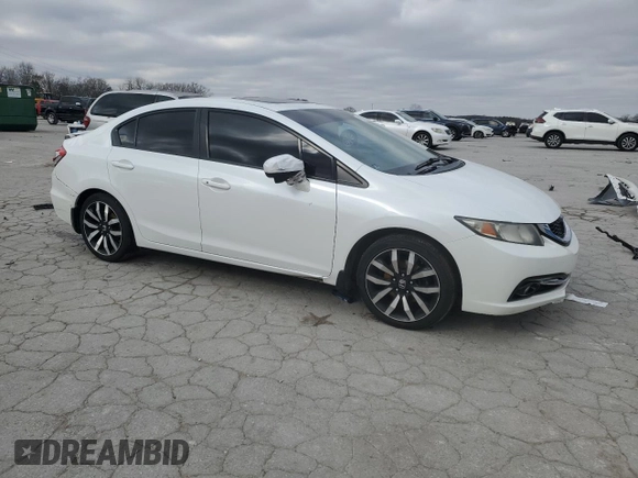2015 Honda Civic EX-L with VIN 19XFB2F90FE003552, listed as a Copart auction lot 48020205 with 129,021 mi miles and Salvage Title. Bid and sale history available at DreamBid. Image 4.