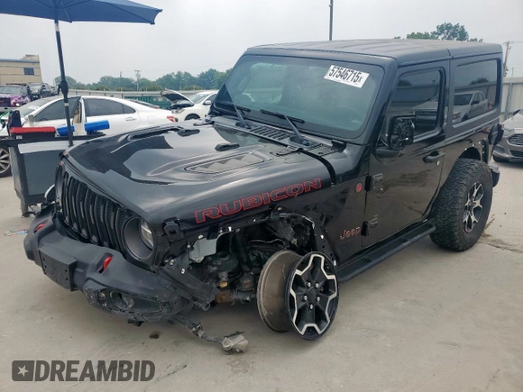 2020 Jeep Wrangler Rubicon with VIN 1C4HJXCG3LW212460, listed as a Copart auction lot 57546715 with 33,085 mi miles and Salvage title. Bid and sale history available at DreamBid. Image 1.
