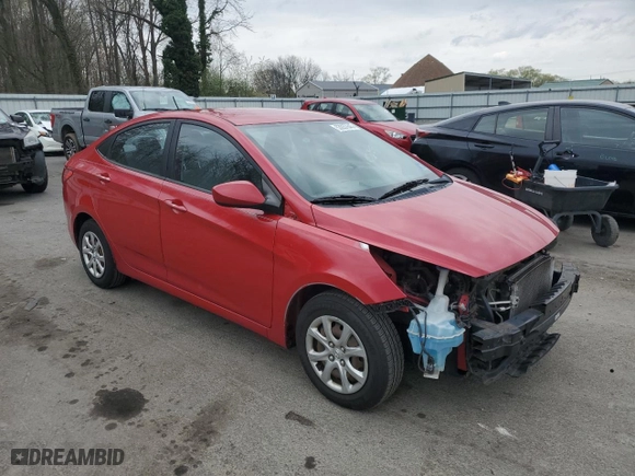 2013 Hyundai Accent GLS with VIN KMHCT4AE6DU586252, listed as a Copart auction lot 53037645 with 131,189 mi miles and Salvage Title. Bid and sale history available at carsss.com. Image 4.