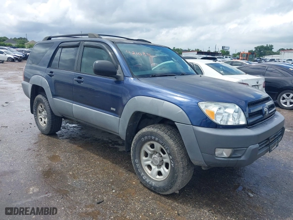 2003 Toyota 4Runner SR5 with VIN JTEZU14R638004274, listed as a IAAI auction lot 42108311 with 1 mi miles. Bid and sale history available at carsss.com. Image 1.