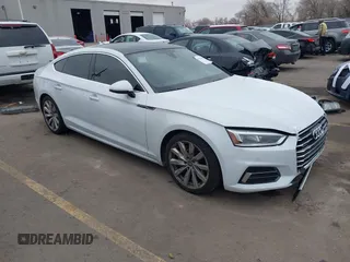 2018 Audi A5 Sportback Premium Plus with VIN WAUBNCF58JA121186, listed as a IAAI auction lot 41313462 with 43,021 mi miles. Bid and sale history available at carsss.com. Image 1.