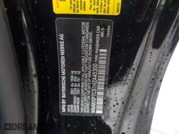 2017 MINI Hardtop Cooper S with VIN WMWXP7C51H2A45300, listed as a Copart auction lot 59216405 with 70,506 mi miles and Salvage title. Bid and sale history available at DreamBid. Image 12.