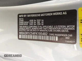 2015 BMW 4 Series 435i with VIN WBA3R1C54FK195482, listed as a IAAI auction lot 42029507 with 78,583 mi miles and . Bid and sale history available at DreamBid. Image 9.