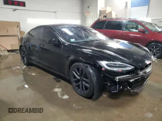 2022 Tesla Model S Plaid with VIN 5YJSA1E64NF466001, listed as a Copart auction lot 49312365 with Not Provided miles and Salvage Title. Bid and sale history available at carsss.com. Image 4.