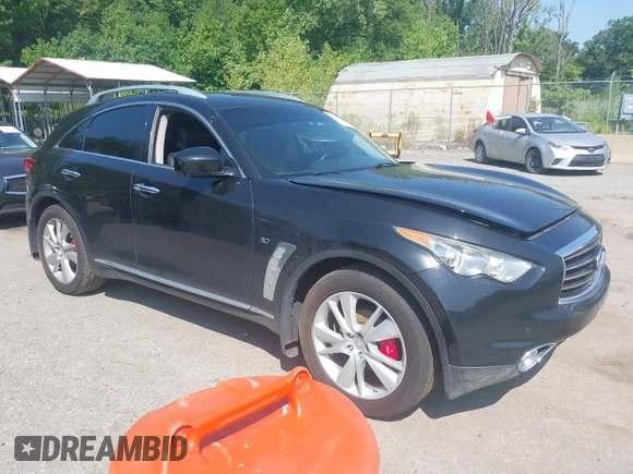 2014 Infiniti QX70 with VIN JN8CS1MW7EM410150, listed as a IAAI auction lot 39960321 with Not Provided miles and . Bid and sale history available at DreamBid. Image 1.