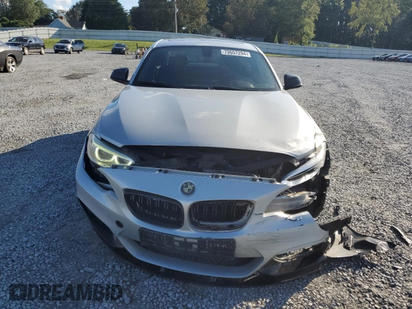 2015 BMW 2 Series M235i with VIN WBA1J7C57FV254038, listed as a Copart auction lot 73657294 with 117,883 mi miles and Salvage Title. Bid and sale history available at carsss.com. Image 5.