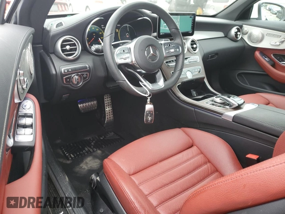 2023 Mercedes-Benz C 300 with VIN W1KWK8DB9PG132874, listed as a Copart auction lot 80416294 with 10,334 mi miles and Salvage Title. Bid and sale history available at DreamBid. Image 8.