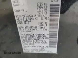 2020 Nissan Pathfinder SL with VIN 5N1DR2CM4LC597508, listed as a Copart auction lot 61955365 with 132,822 mi miles and Salvage title. Bid and sale history available at DreamBid. Image 13.