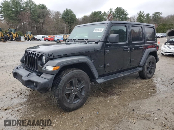 2021 Jeep Wrangler Unlimited Willys with VIN 1C4HJXDN2MW796669, listed as a Copart auction lot 52020745 with 46,826 mi miles and Salvage Title. Bid and sale history available at DreamBid. Image 1.