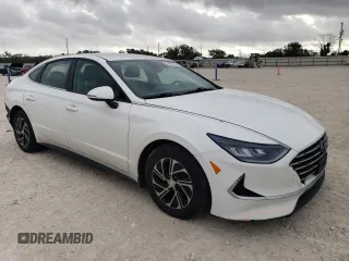 2022 Hyundai Sonata Hybrid Blue with VIN KMHL24JJ5NA041713, listed as a Copart auction lot 78544704 with 74,849 mi miles and Salvage Title. Bid and sale history available at carsss.com. Image 4.