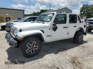2025 Jeep Wrangler Sahara with VIN 1C4PJXEN6SW591511, listed as a Copart auction lot 61090325 with 3,277 mi miles and Salvage title. Bid and sale history available at DreamBid. Image 1.