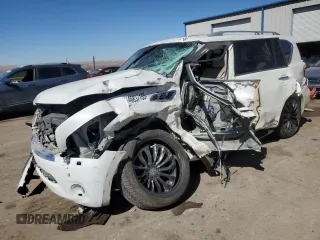 2012 Infiniti QX56 7-passenger with VIN JN8AZ2NE2C9016974, listed as a Copart auction lot 46837155 with 0 mi miles and Salvage Title. Bid and sale history available at carsss.com. Image 1.