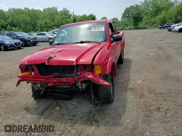 2002 Ford Ranger XL Fleet with VIN 1FTZR45E12PB13314, listed as a Copart auction lot 59835015 with 192,979 mi miles and Salvage title. Bid and sale history available at DreamBid. Image 13.