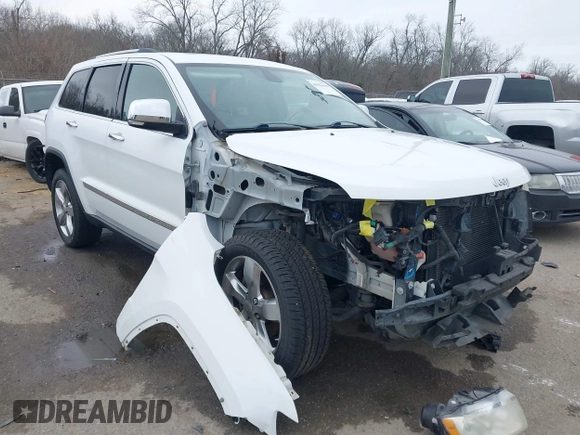 2013 Jeep Grand Cherokee Overland with VIN 1C4RJECG5DC648593, listed as a IAAI auction lot 41576630 with 187,098 mi miles. Bid and sale history available at carsss.com. Image 1.