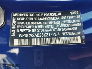 2025 Porsche 718 Boxster with VIN WP0CA2A82SK212254, listed as a Copart auction lot 51568615 with 2,276 mi miles and Salvage Title. Bid and sale history available at carsss.com. Image 13.