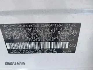 2008 Lexus LS 460 with VIN JTHBL46F485070620, listed as a IAAI auction lot 40529145 with 135,030 mi miles. Bid and sale history available at carsss.com. Image 9.