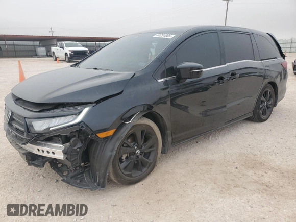 2024 Honda Odyssey Sport with VIN 5FNRL6H78RB046354, listed as a Copart auction lot 44734005 with 10,872 mi miles and Salvage Title. Bid and sale history available at DreamBid. Image 1.