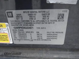 2014 GMC Acadia SLE with VIN 1GKKRPKD3EJ224571, listed as a IAAI auction lot 41748560 with 186,850 mi miles. Bid and sale history available at carsss.com. Image 9.