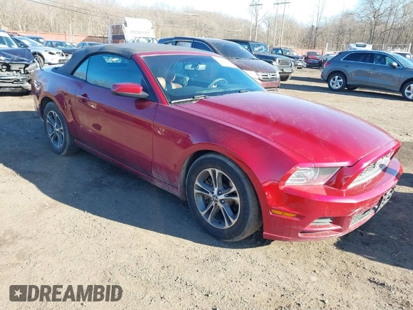 2014 Ford Mustang V6 with VIN 1ZVBP8EMXE5228061, listed as a IAAI auction lot 41603552 with 118,011 mi miles. Bid and sale history available at carsss.com. Image 1.