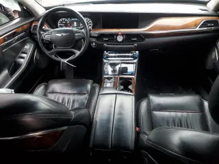2017 Genesis G90 3.3T Premium with VIN KMHG34JA9HU025421, listed as a Copart auction lot 81075664 with 99,443 mi miles and Salvage Title. Bid and sale history available at carsss.com. Image 8.