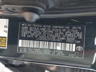 2015 Toyota Prius Four with VIN JTDKN3DU7F0457437, listed as a IAAI auction lot 41936602 with Not Provided miles. Bid and sale history available at carsss.com. Image 9.