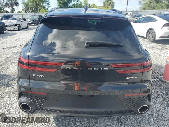 2025 Genesis GV70 Sport with VIN 5NMMCDTC0SH031404, listed as a Copart auction lot 56871775 with 1,687 mi miles and Salvage title. Bid and sale history available at DreamBid. Image 6.