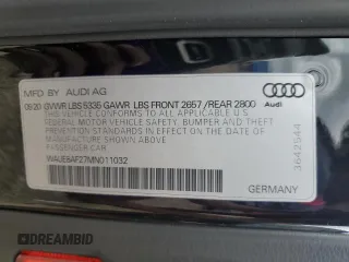 2021 Audi A6 Premium Plus with VIN WAUE8AF27MN011032, listed as a Copart auction lot 41499313 with 23,109 mi miles. Bid and sale history available at carsss.com. Image 12.