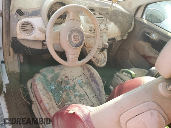 2015 FIAT 500 Lounge with VIN 3C3CFFCR5FT509056, listed as a Copart auction lot 75990524 with Not provided miles and Salvage title. Bid and sale history available at DreamBid. Image 8.