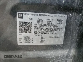 2020 Chevrolet Trax LS z VIN 3GNCJNSB7LL273019, wystawiony jako Copart lot #56684175 z przebiegiem 69 822 mil mil oraz Szkoda całkowita • Salvage title. Historia ofert i sprzedaży dostępna na DreamBid. Obrazek 13.