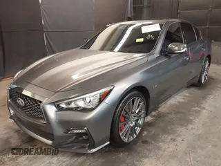 2018 Infiniti Q50 RED SPORT 400 with VIN JN1FV7AR9JM480988, listed as a IAAI auction lot 41662256 with 82,392 mi miles. Bid and sale history available at carsss.com. Image 2.