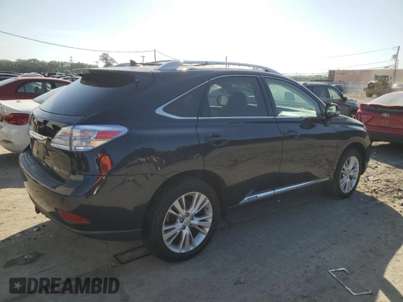 2010 Lexus RX 450h with VIN JTJBC1BA4A2016006, listed as a Copart auction lot 61825525 with Not provided miles and Salvage title. Bid and sale history available at DreamBid. Image 3.