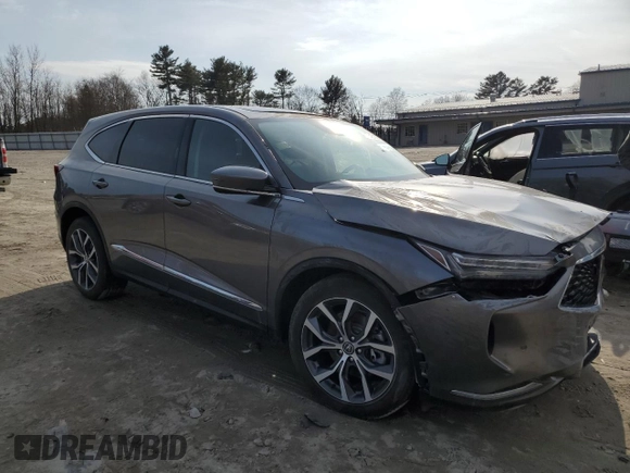2023 Acura MDX w/Technology Package with VIN 5J8YD9H48PL000079, listed as a Copart auction lot 47848185 with 0 mi miles and Salvage Title. Bid and sale history available at carsss.com. Image 4.