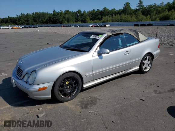 2002 Mercedes-Benz CLK 320/430 with VIN WDBLK70G32T108710, listed as a Copart auction lot 69556774 with 147,268 mi miles and Salvage Title. Bid and sale history available at DreamBid. Image 1.