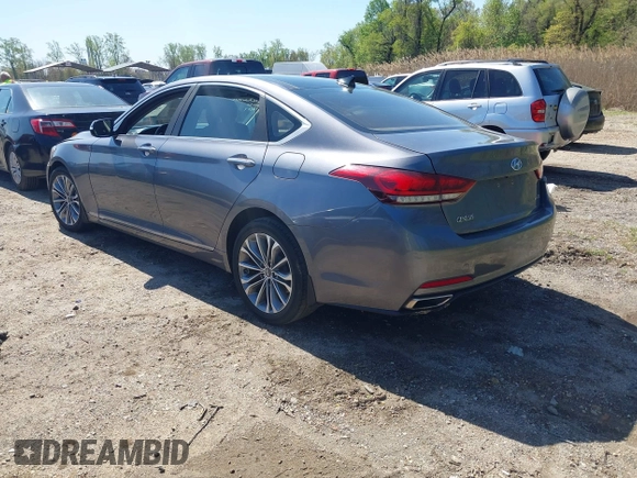 2015 Hyundai Genesis 3.8L with VIN KMHGN4JE5FU095721, listed as a IAAI auction lot 42055501 with 89,517 mi miles. Bid and sale history available at carsss.com. Image 3.