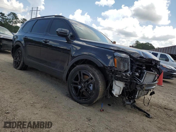 2024 Kia Telluride SX Prestige X-Line with VIN 5XYP5DGC7RG544378, listed as a Copart auction lot 60993945 with 7,158 mi miles and Salvage title. Bid and sale history available at DreamBid. Image 4.