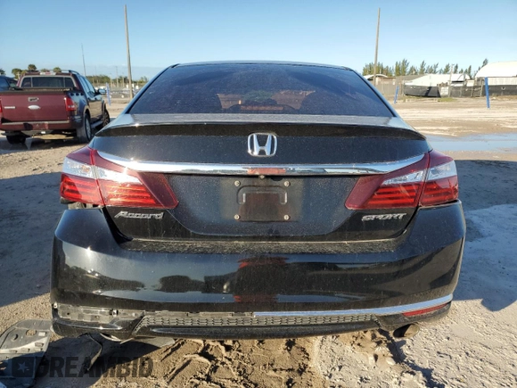 2017 Honda Accord Sedan Sport with VIN 1HGCR2F50HA164325, listed as a Copart auction lot 85436024 with 74,249 mi miles and Salvage Title. Bid and sale history available at carsss.com. Image 6.