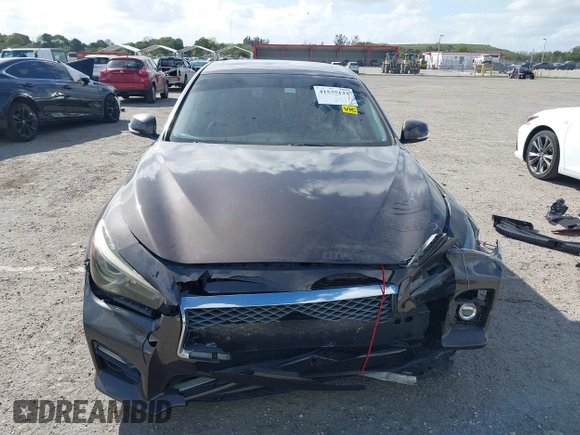 2014 Infiniti Q50 with VIN JN1BV7AP8EM679470, listed as a IAAI auction lot 41575121 with 84,880 mi miles. Bid and sale history available at carsss.com. Image 12.
