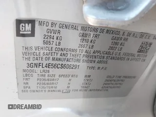 2012 Chevrolet Captiva Sport LTZ with VIN 3GNFL4E56CS606291, listed as a IAAI auction lot 41779952 with 200,000 mi miles and . Bid and sale history available at DreamBid. Image 9.