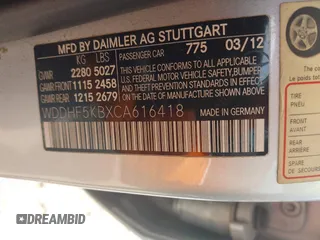 2012 Mercedes-Benz E 350 Luxury with VIN WDDHF5KBXCA616418, listed as a IAAI auction lot 42129029 with 188,566 mi miles and . Bid and sale history available at DreamBid. Image 9.