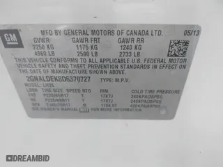 2013 Chevrolet Equinox LT with VIN 2GNALDEK8D6370727, listed as a IAAI auction lot 42030220 with 145,763 mi miles. Bid and sale history available at carsss.com. Image 9.